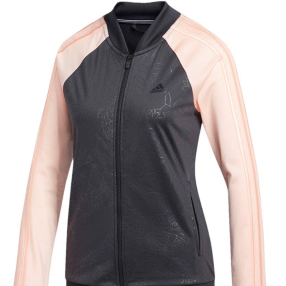 Adidas Full Zip Track Jacket Embossed Carbon